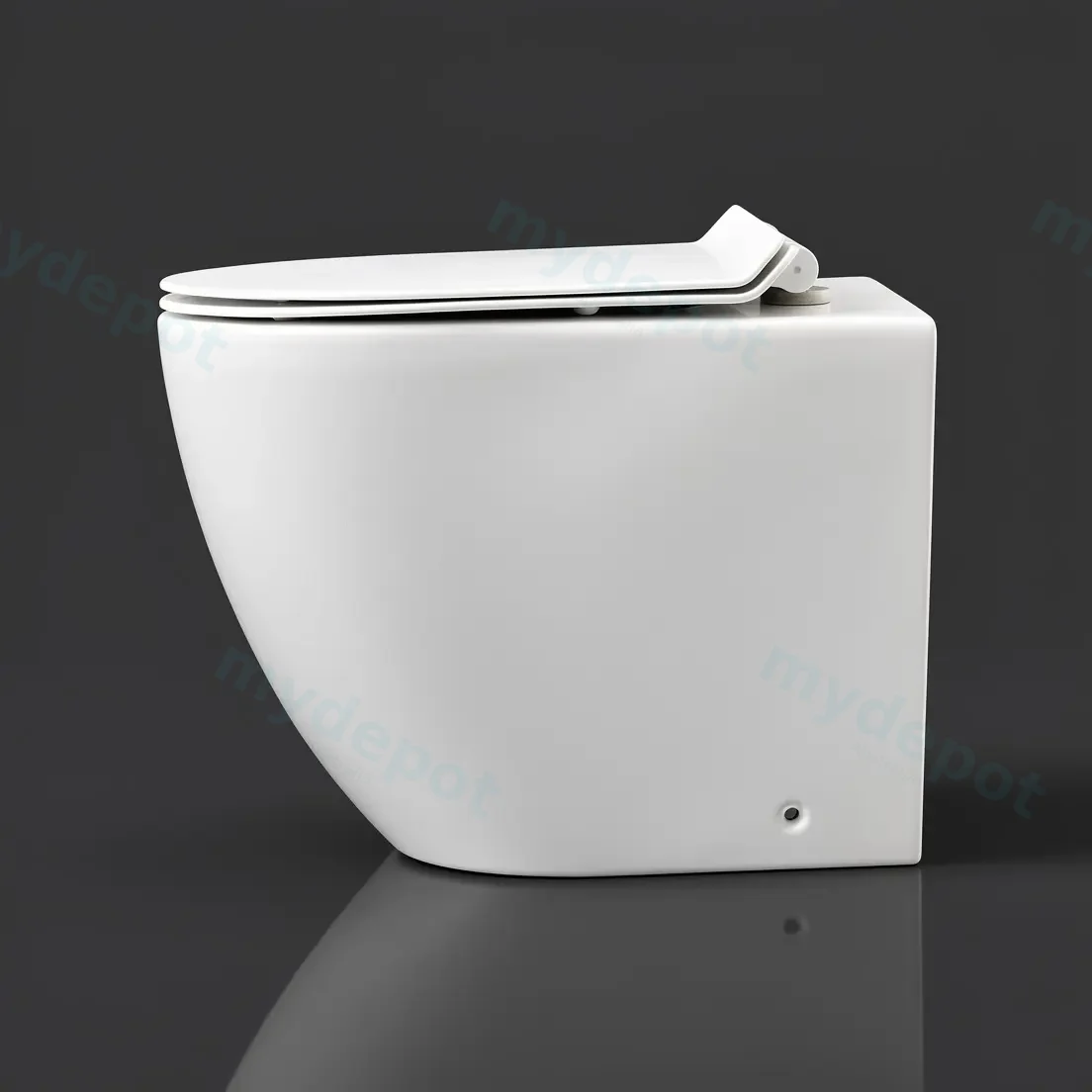 Floor Pan Rimless Gloss White Flushing Toilet Gloss White P-trap Roughing -in view 5