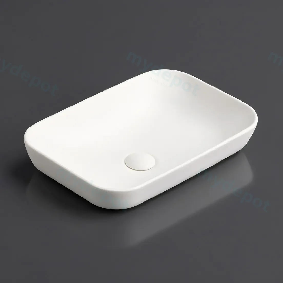 520*340*150mm Matt White Kliff Fine Ceramic Insert Basin No Oerflow view 2