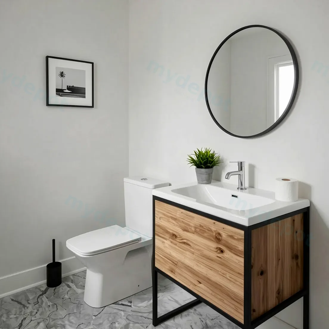 Aria Back- To-Wall Toilet Suite (Rimless) With Slim Pp Seat Cover(620*340*800) With Bottom Inlet Cistern T1B view 2
