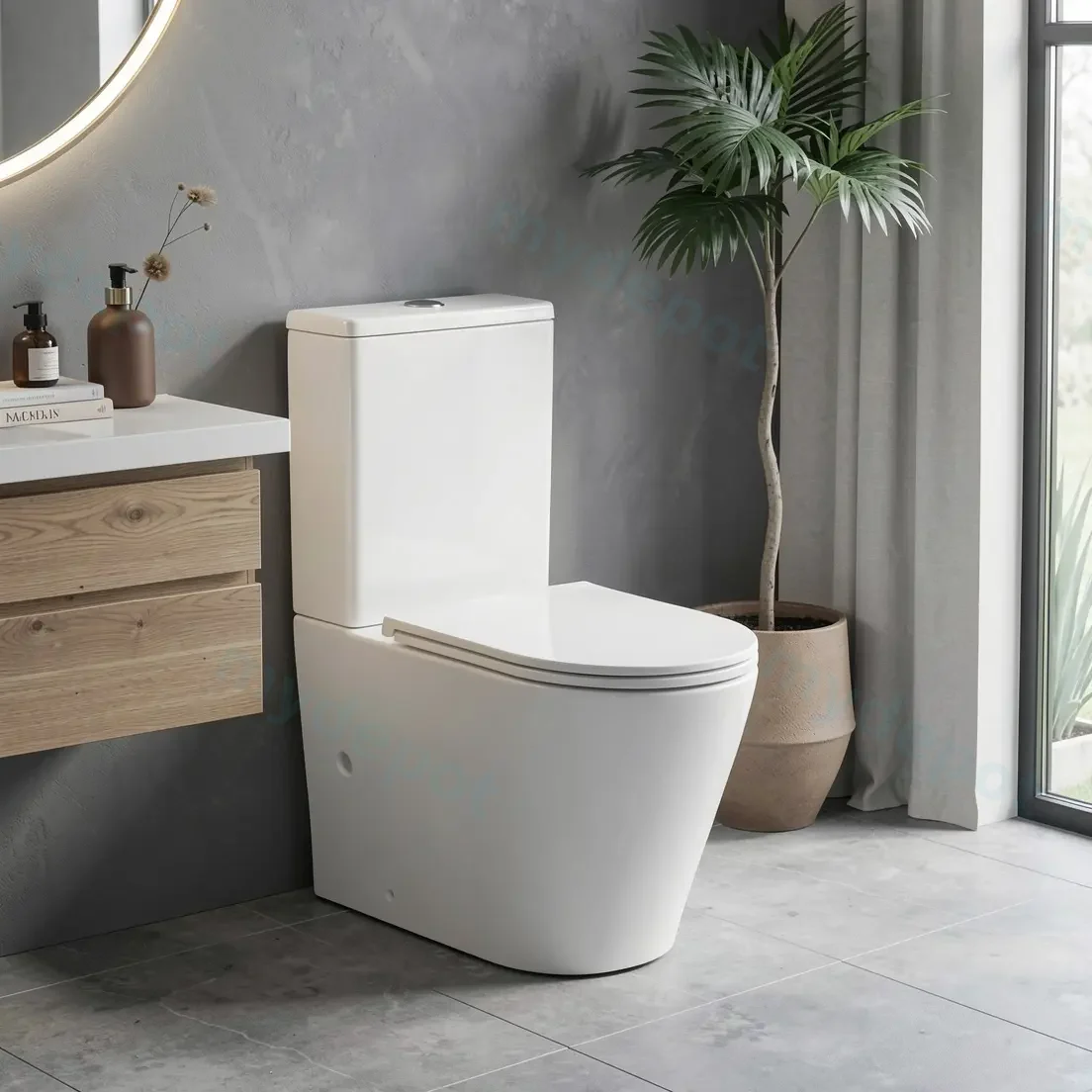 Berlin Back To Wall Toilet Suite Quiet Flushing Technology view 7