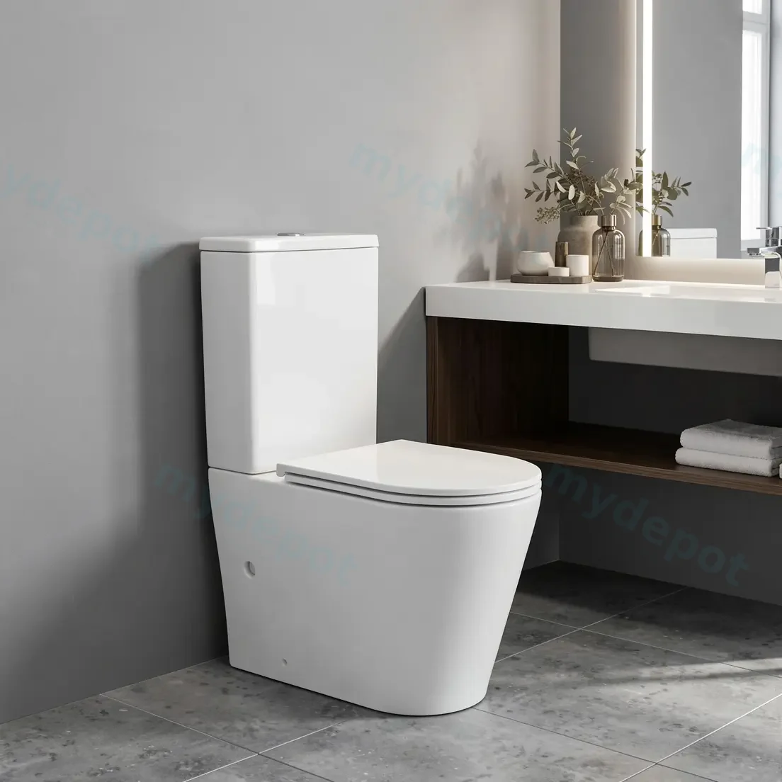 Berlin Back To Wall Toilet Suite Quiet Flushing Technology view 10