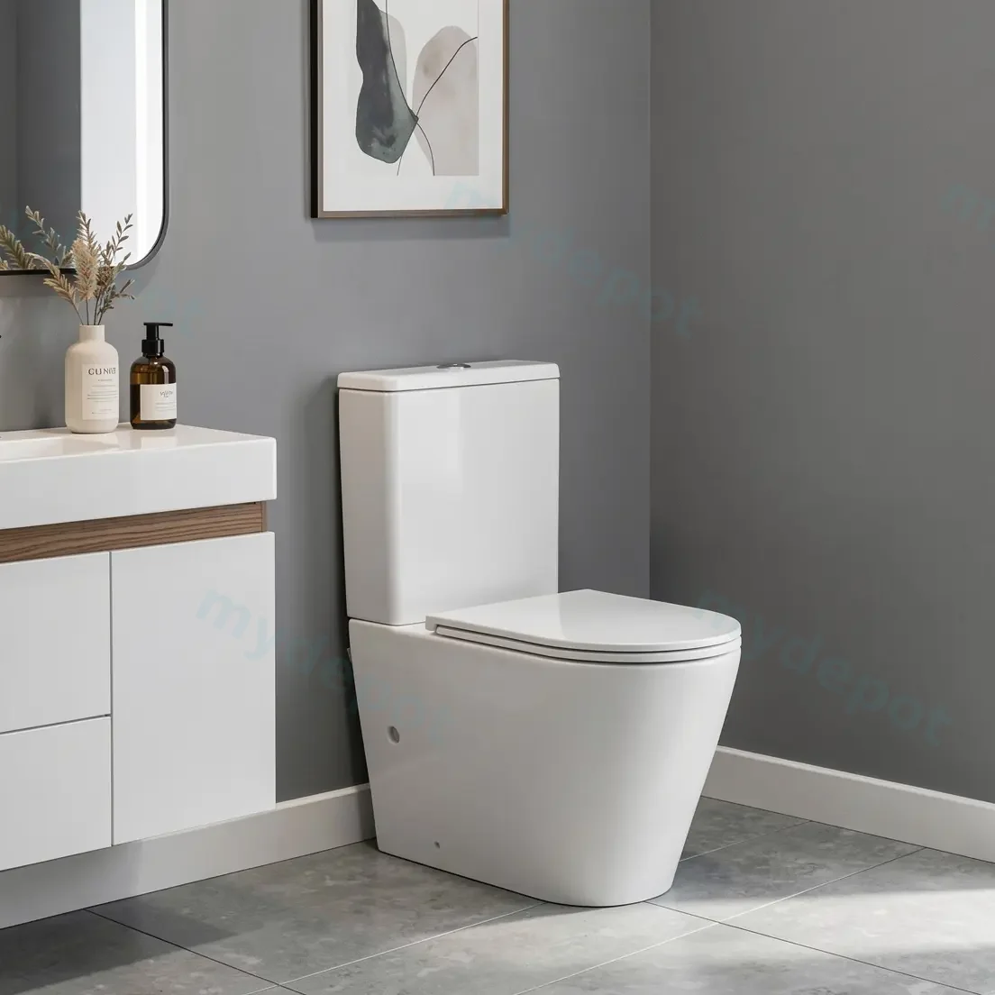 Berlin Back To Wall Toilet Suite Quiet Flushing Technology view 11