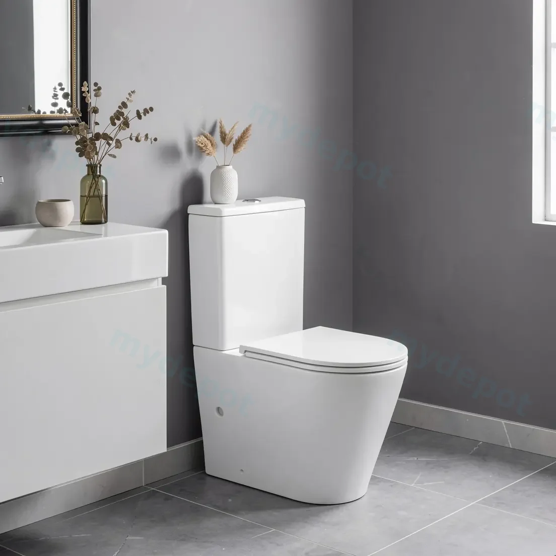 Berlin Back To Wall Toilet Suite Quiet Flushing Technology view 12