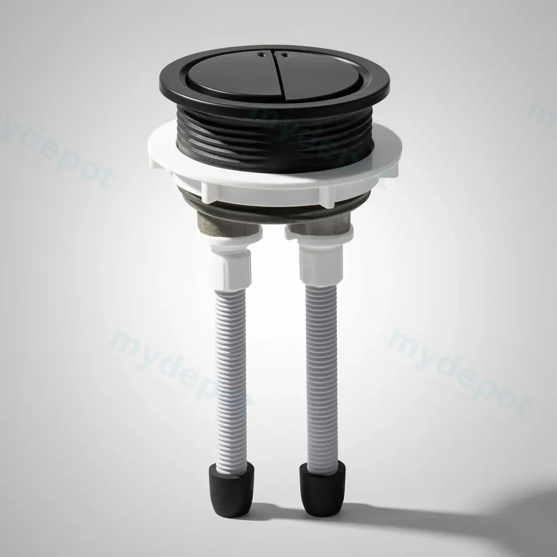 BTW Cistern Matt Black Round Button view 2