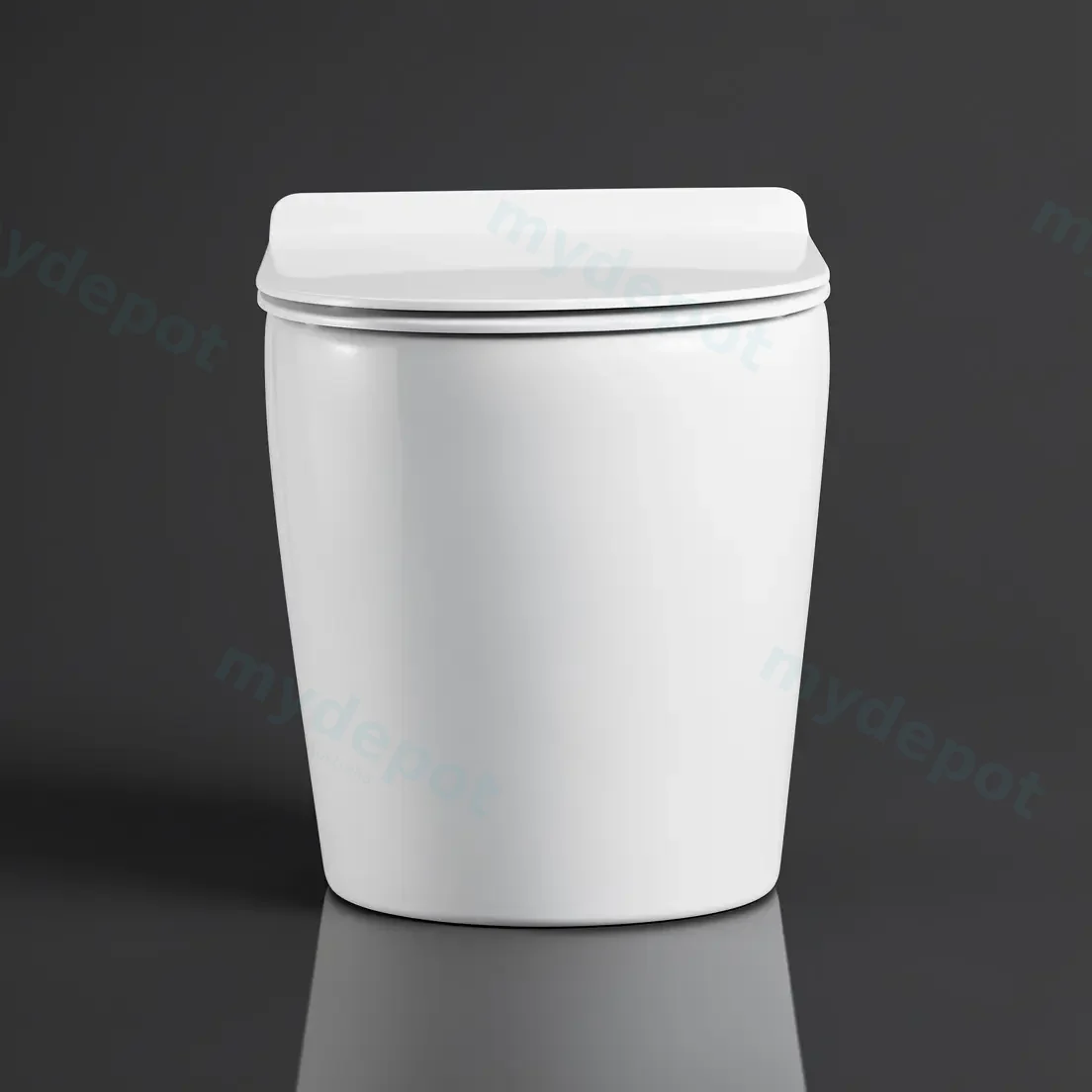 Floor Pan Rimless Gloss White Flushing Toilet Gloss White P-trap Roughing -in view 3