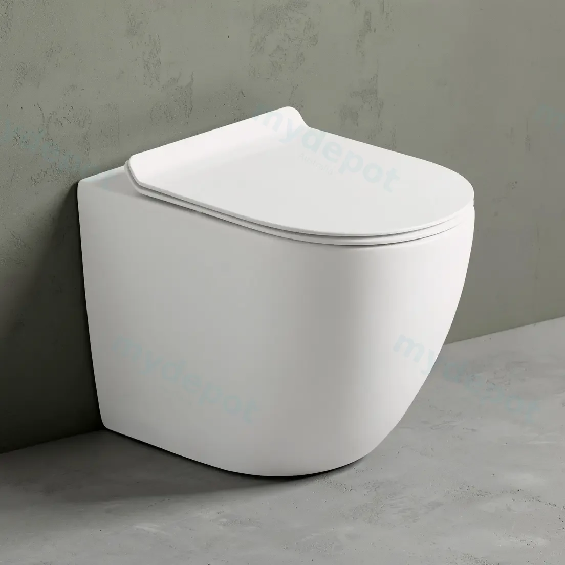 Floor Pan Matte White Rimless Flushing Toilet P-trap Roughing -in view 8