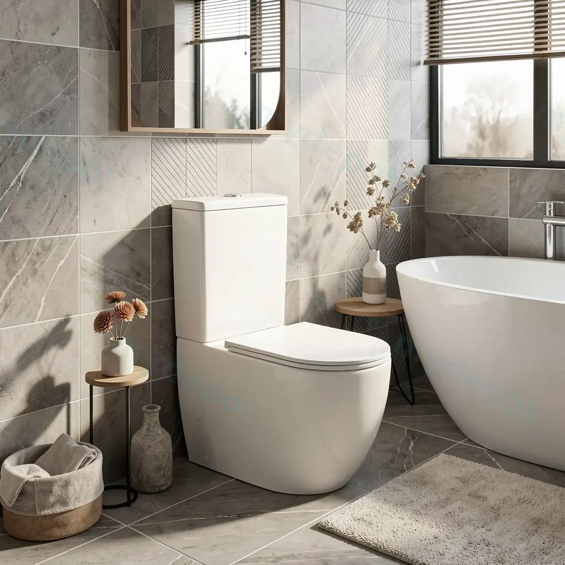 DIANA Gloss White Back To Wall Toilet Suite view 4
