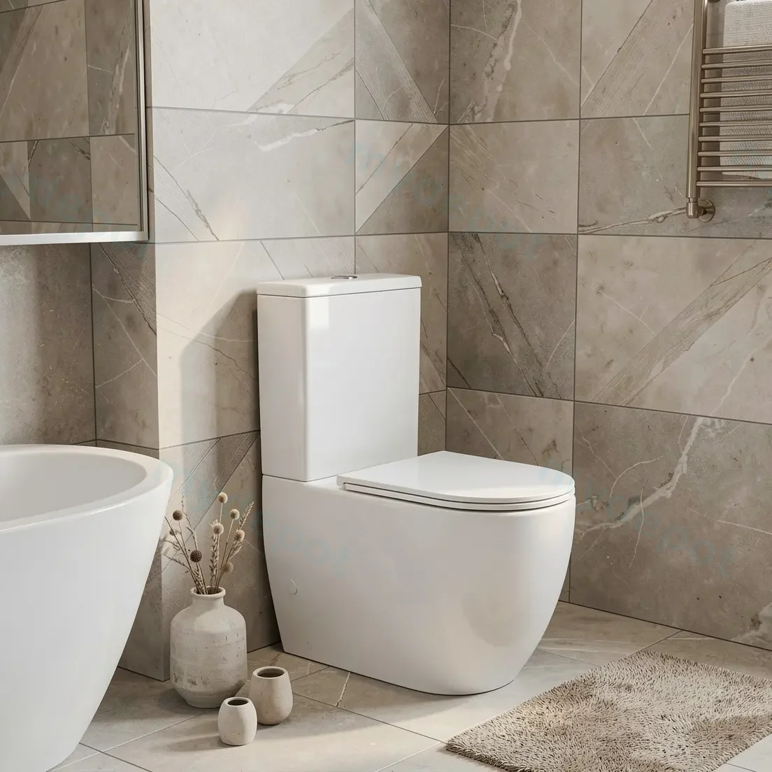DIANA Gloss White Back To Wall Toilet Suite view 5