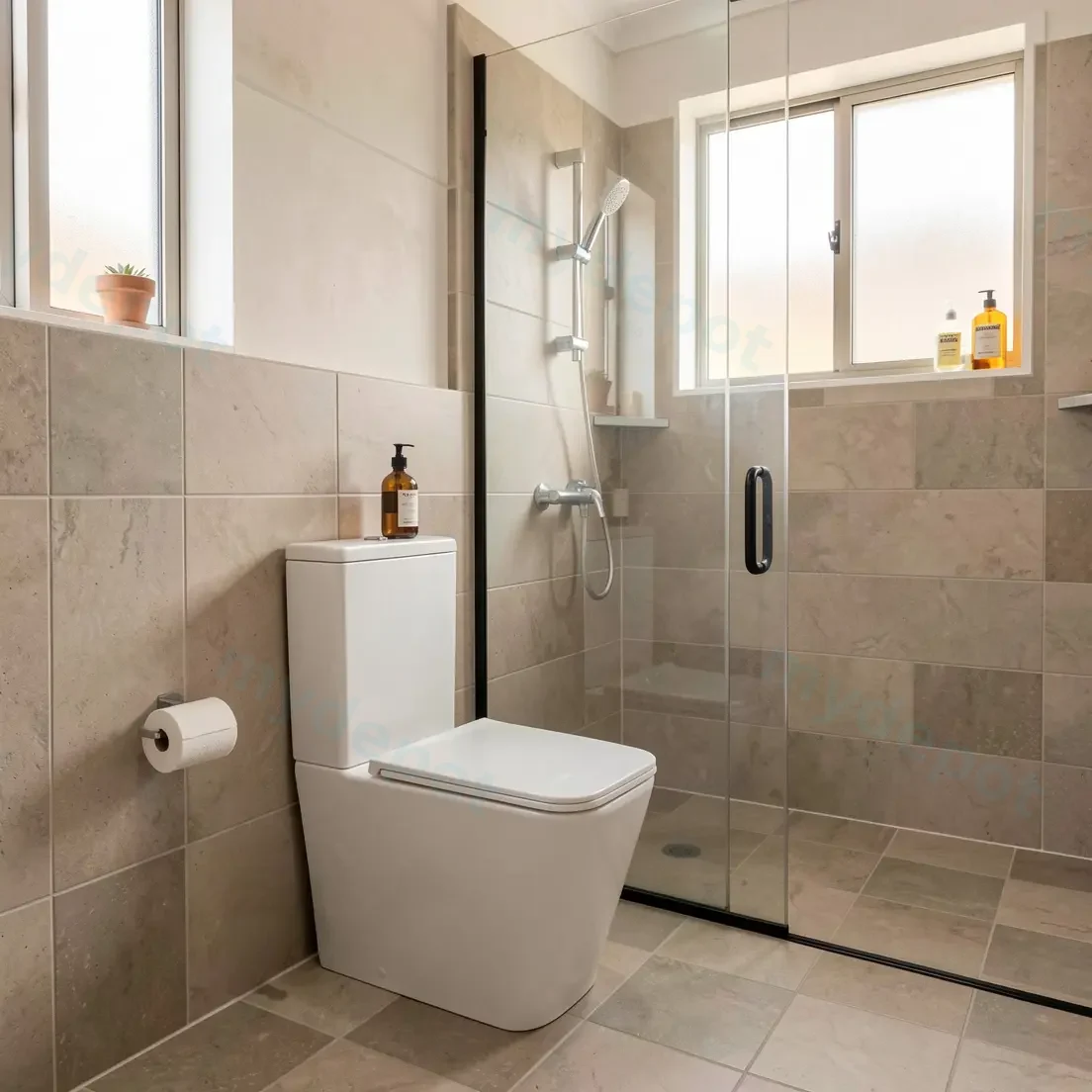 605*340*810mm Enox Back To Wall Toilet Suite Rimless With Slim Uf Seat Cover With Universal Inlet Cistern T1 view 3