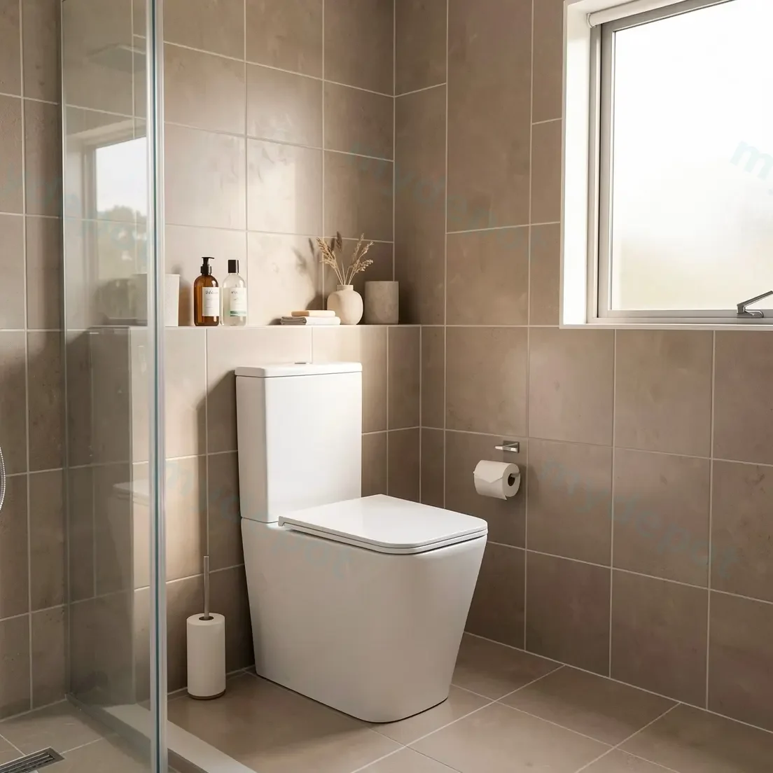 605*340*810mm Enox Back To Wall Toilet Suite Rimless With Slim Uf Seat Cover With Universal Inlet Cistern T1 view 5