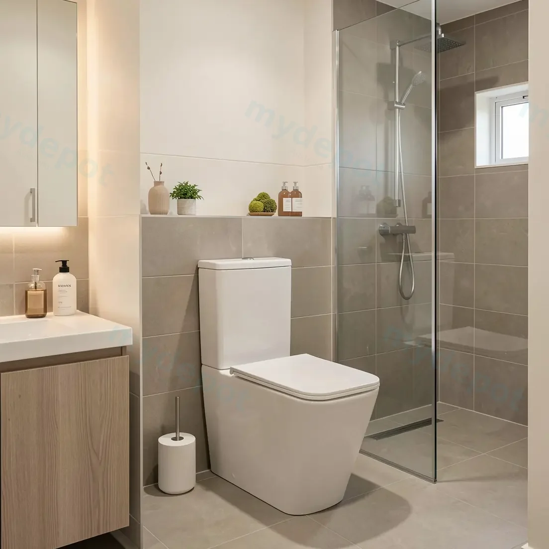 605*340*810mm Enox Back To Wall Toilet Suite Rimless With Slim Uf Seat Cover With Universal Inlet Cistern T1 view 6