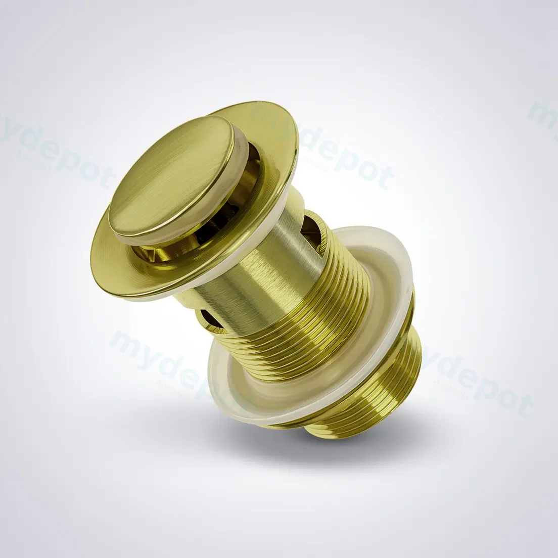 Brushed Gold Solid Brass 32mm Pop Up Waste With Overflow view 7
