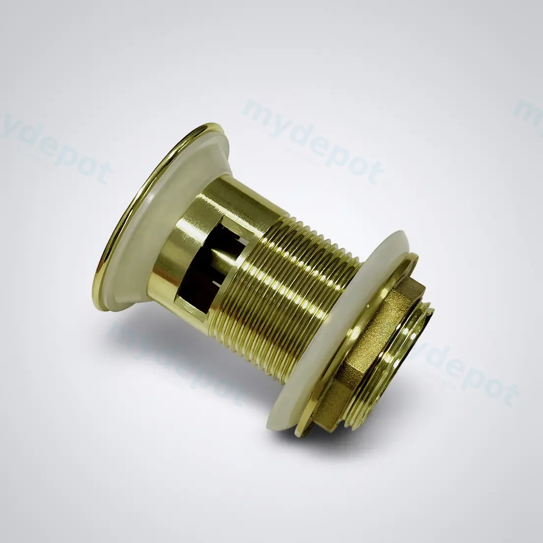 Brushed Gold Solid Brass 32mm Pop Up Waste With Overflow view 12