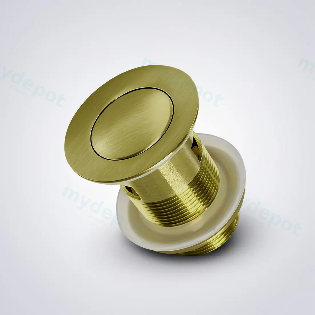 Brushed Gold Solid Brass 32mm Pop Up Waste With Overflow view 8