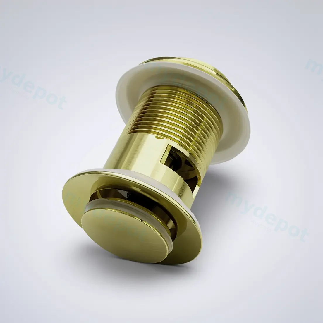 Brushed Gold Solid Brass 32mm Pop Up Waste With Overflow view 5