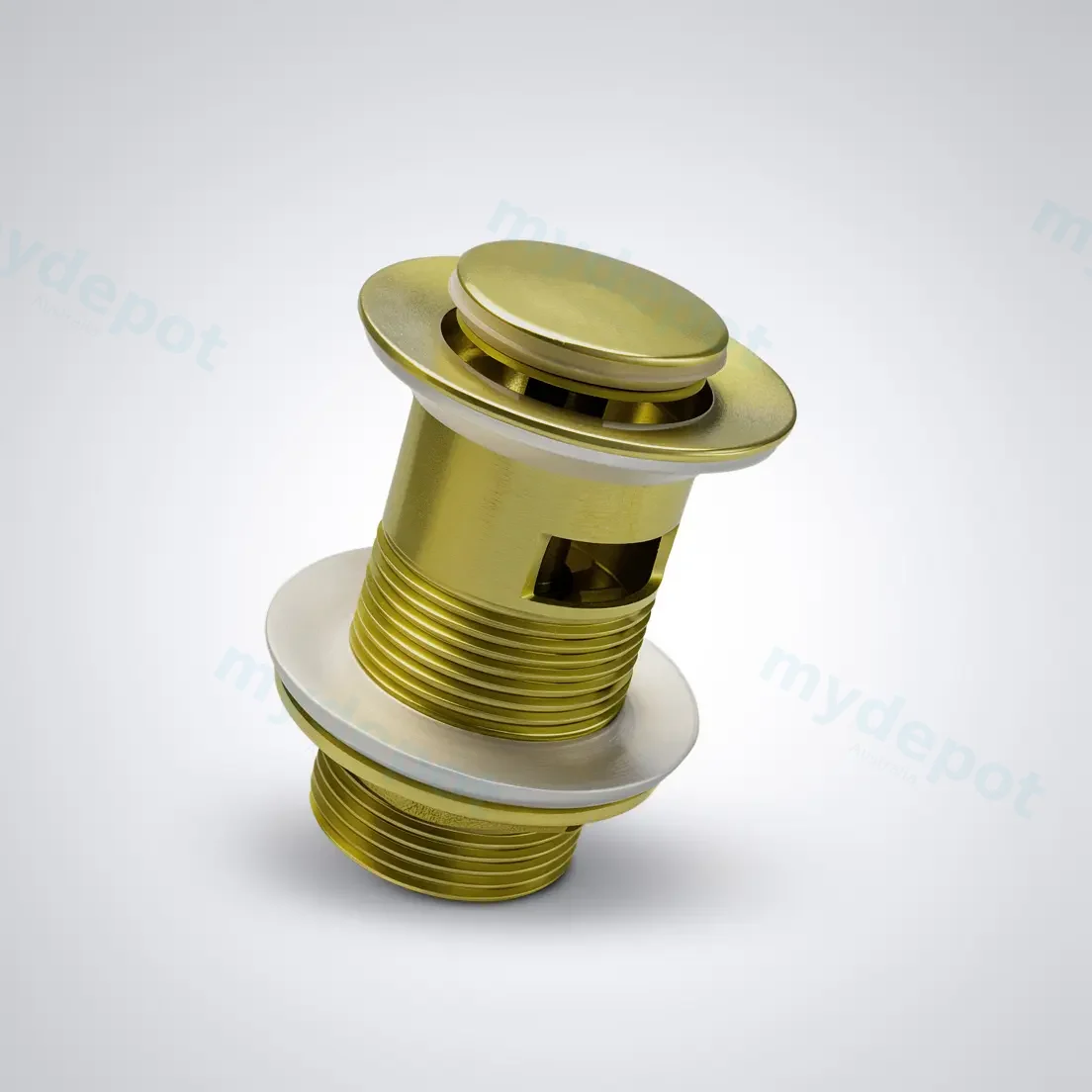 Brushed Gold Solid Brass 32mm Pop Up Waste With Overflow view 10