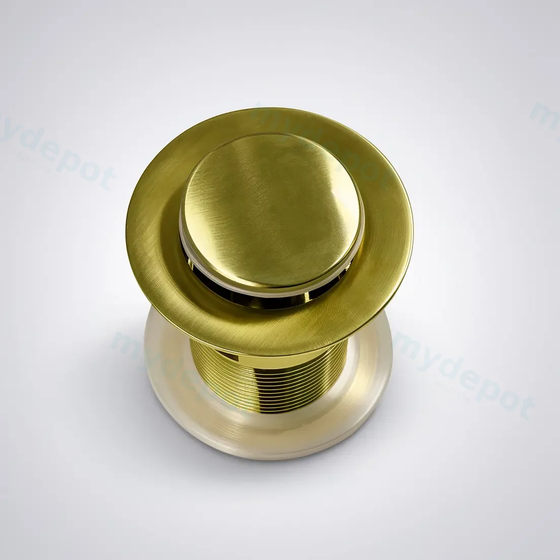 Brushed Gold Solid Brass 32mm Pop Up Waste With Overflow view 2