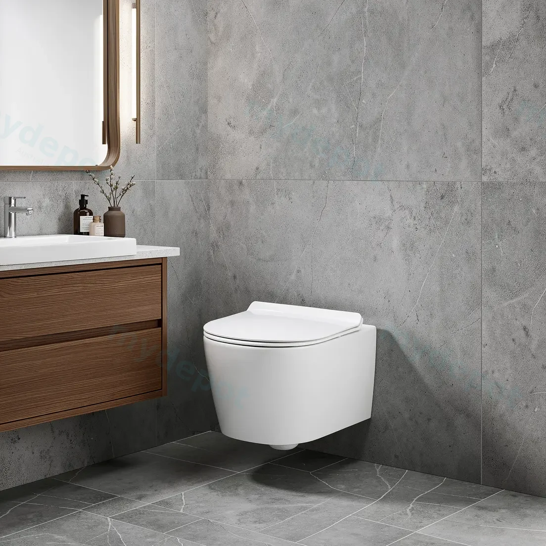 540*365*400mm Agena Rimless Wall Hung Pan view 2