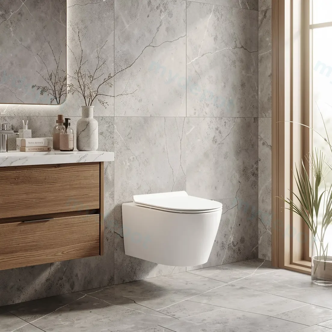 540*365*400mm Agena Rimless Wall Hung Pan view 4