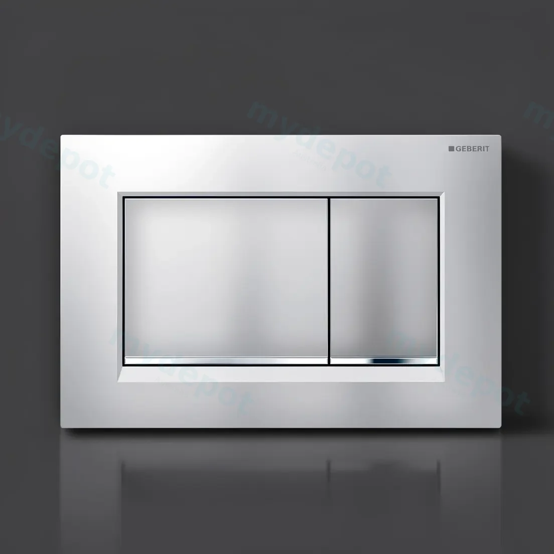 Geberit Sigma30  Matt Chrome Plate With Chrome Trim view 2