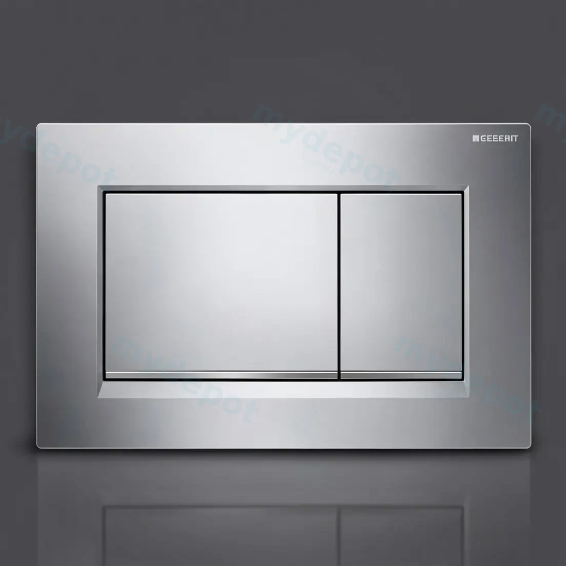 Geberit Sigma30 Chrome Plate With Matt Chrome Trim view 2