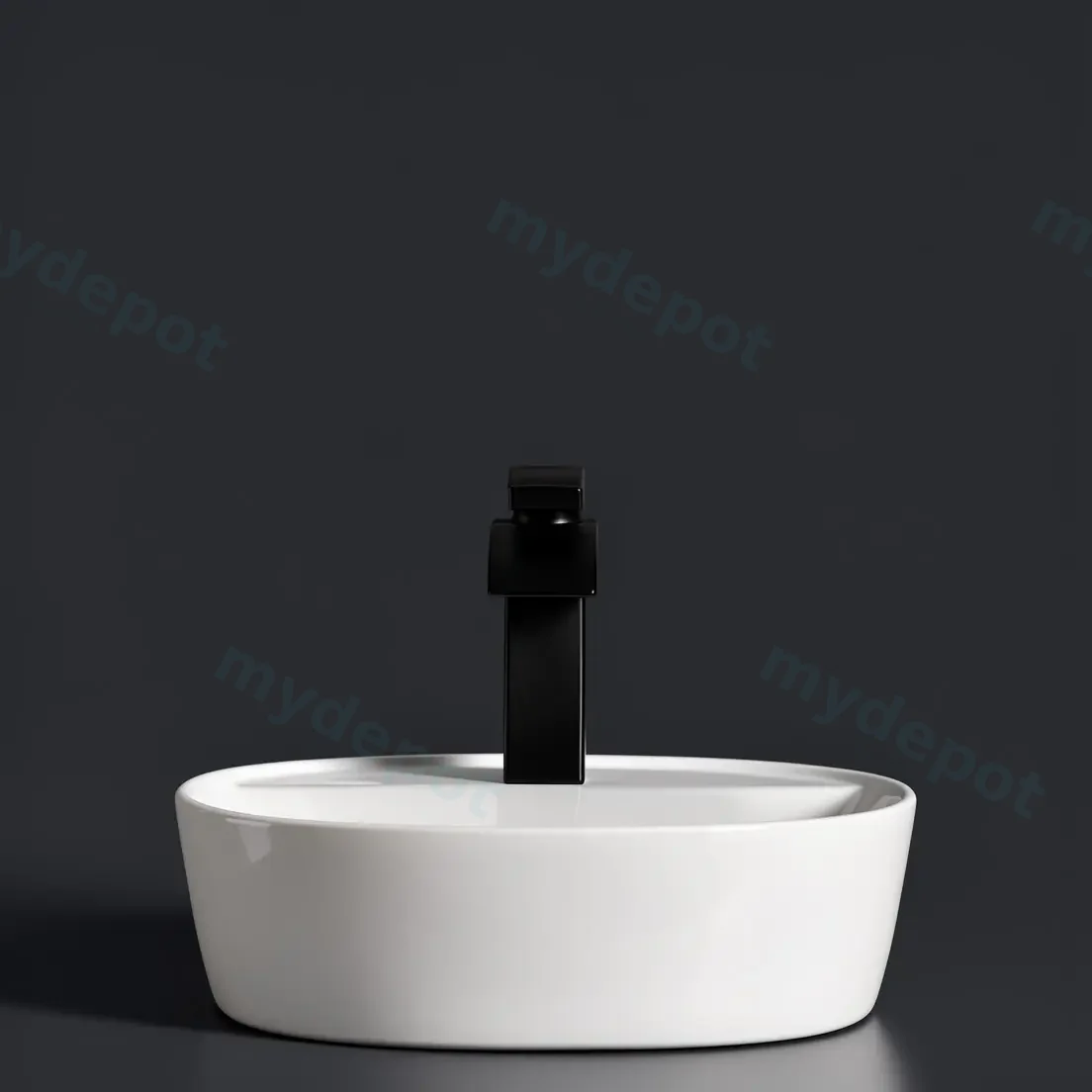 400x400x120mm Square Gloss White With 1 Tap Hole Ceramic Above Counter Basin Non-overflow view 3