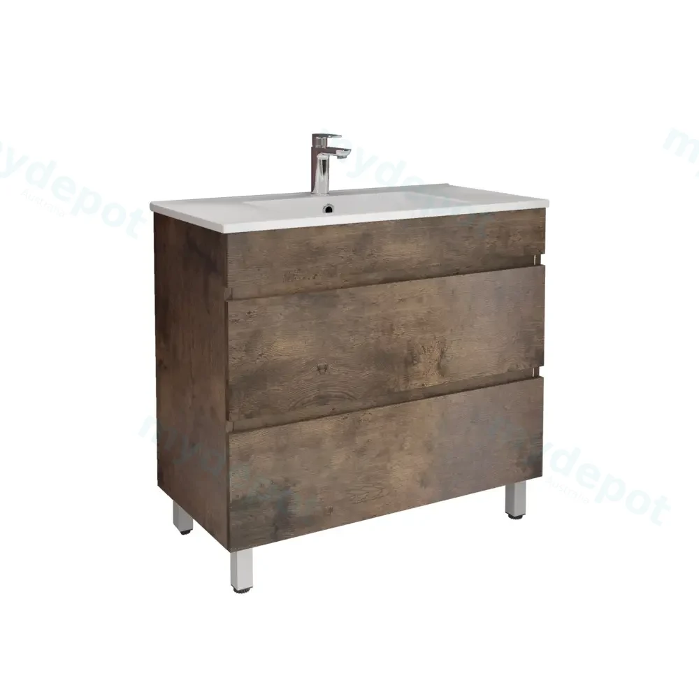900Lx830Hx450Dmm Dark Oak MDF Board with PVC Vacuum Filmed 2/DW Freestanding Vanity view 4
