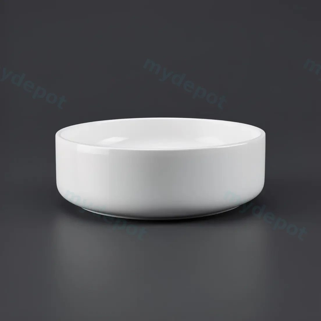 400x400x115mm Round Gloss White Ceramic Above Counter Basin Non-overflow view 6