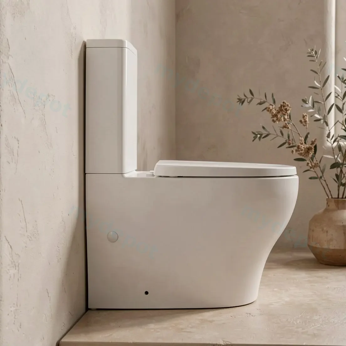615*370*835mm Back To Wall Toilet Suite With Slim Uf Seat Cover And Universal Inlet Cistern T2 view 2
