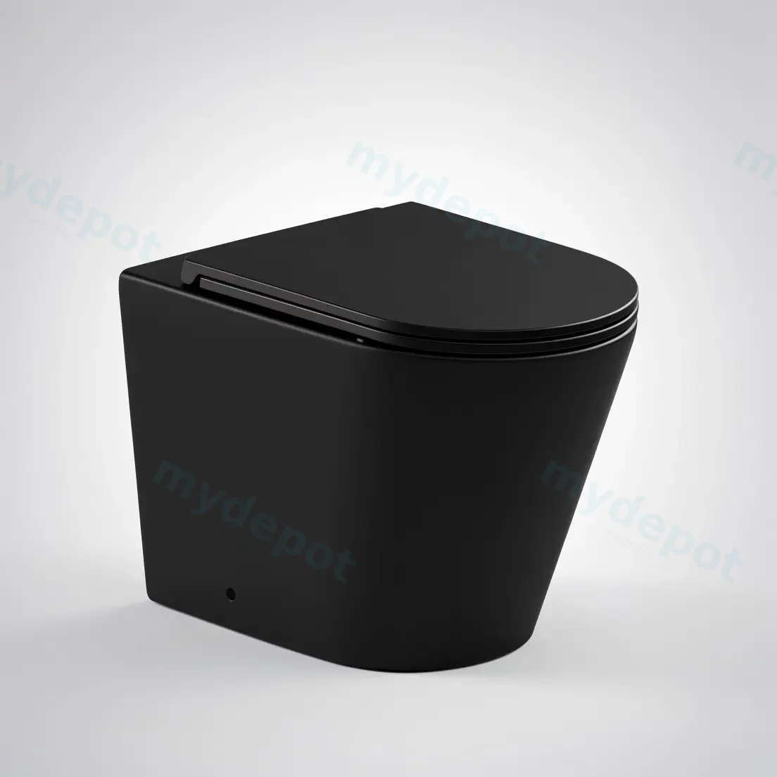 Berlin99 Matt Black Floor Pan With Slim UF Seat Cover Quiet Flushing Technology view 4