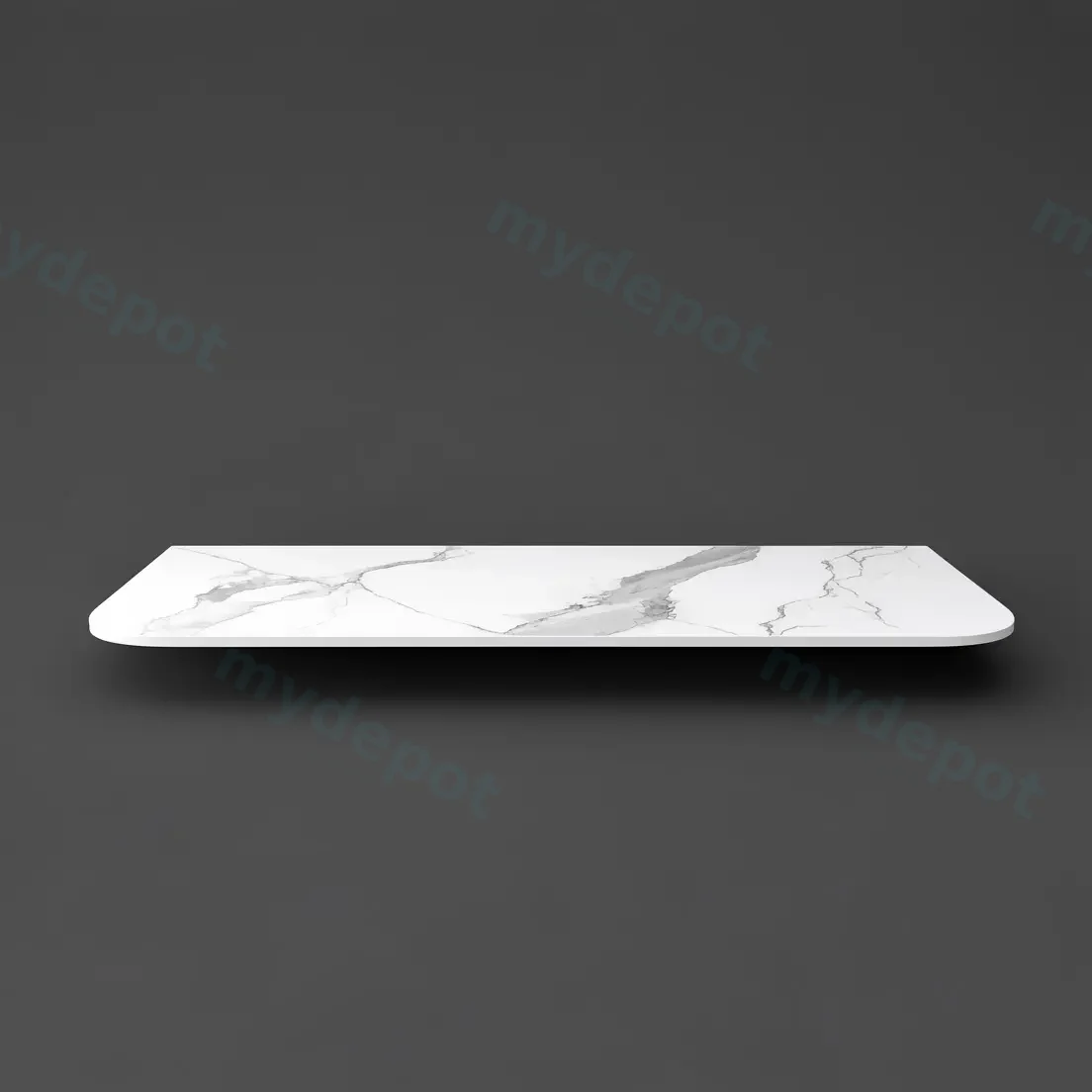 1200mm White Marble Look Sintered Stone Top Matte Finish Rounded Corner Benchtop view 2