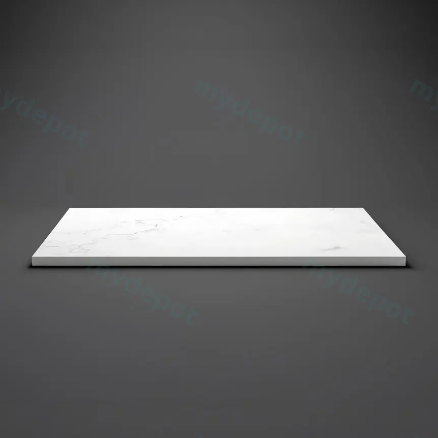 750x465x20mm Quartz Stone Top Gloss White Marble Look Silica-Free Caesarstone Benchtop view 2