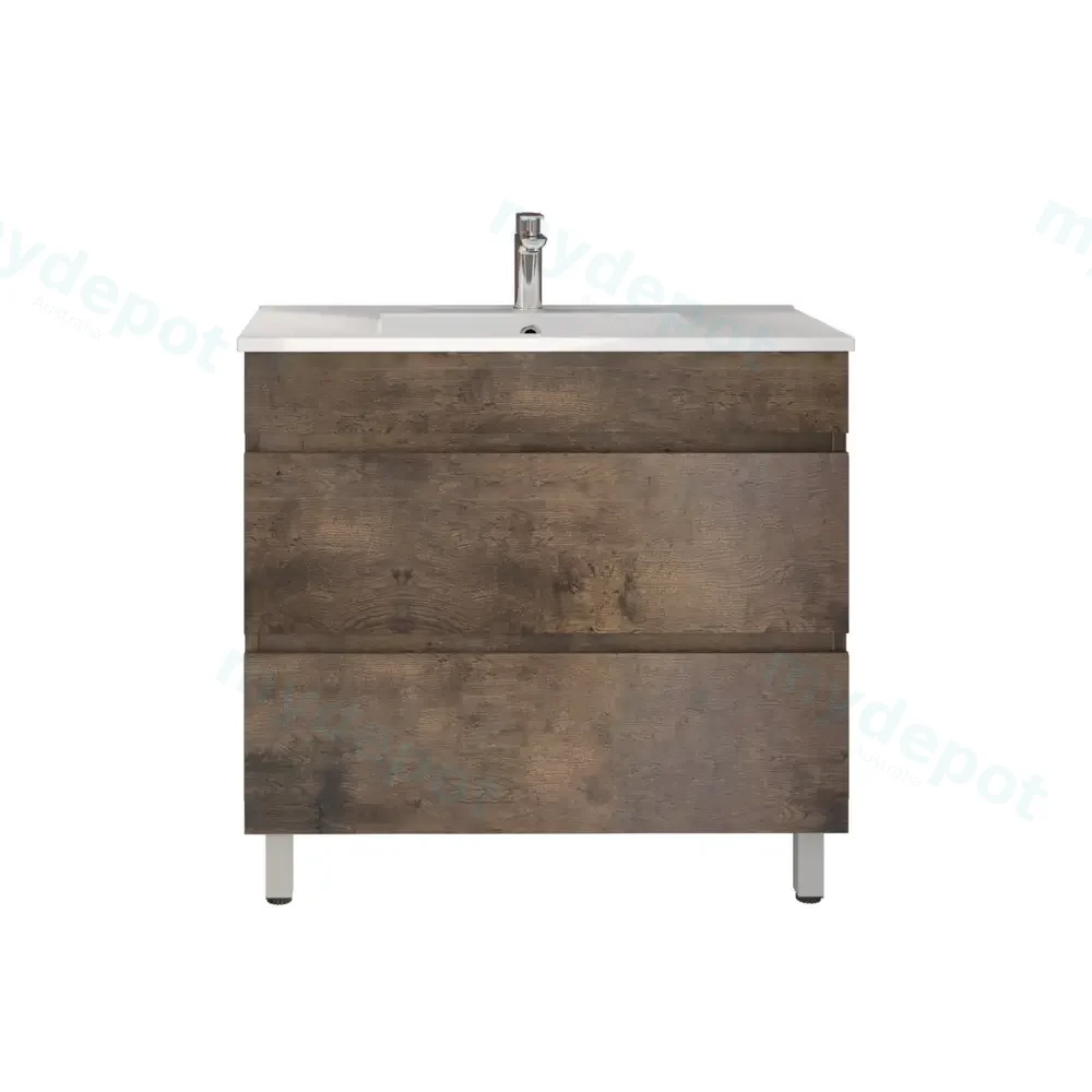 900Lx830Hx450Dmm Dark Oak MDF Board with PVC Vacuum Filmed 2/DW Freestanding Vanity view 3