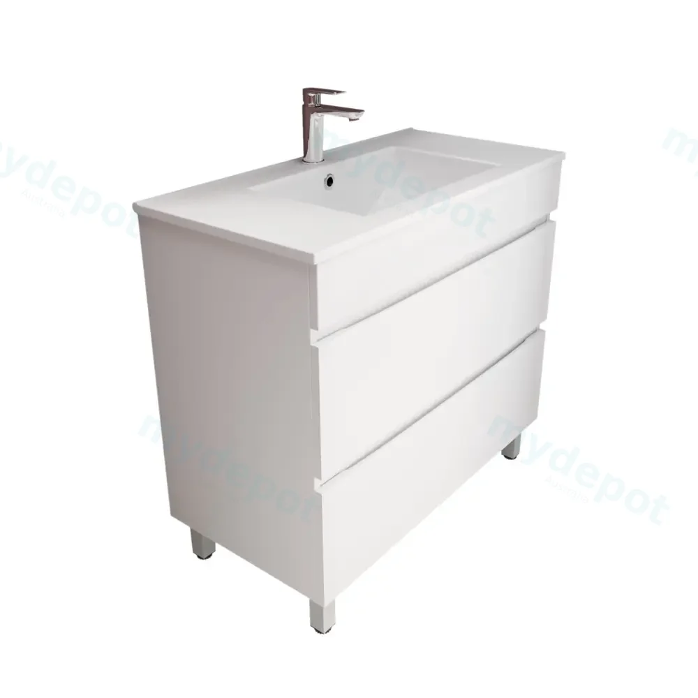 900Lx830Hx450Dmm Matte White MDF Board with PVC Vacuum Filmed 2/DW Freestanding Vanity view 5