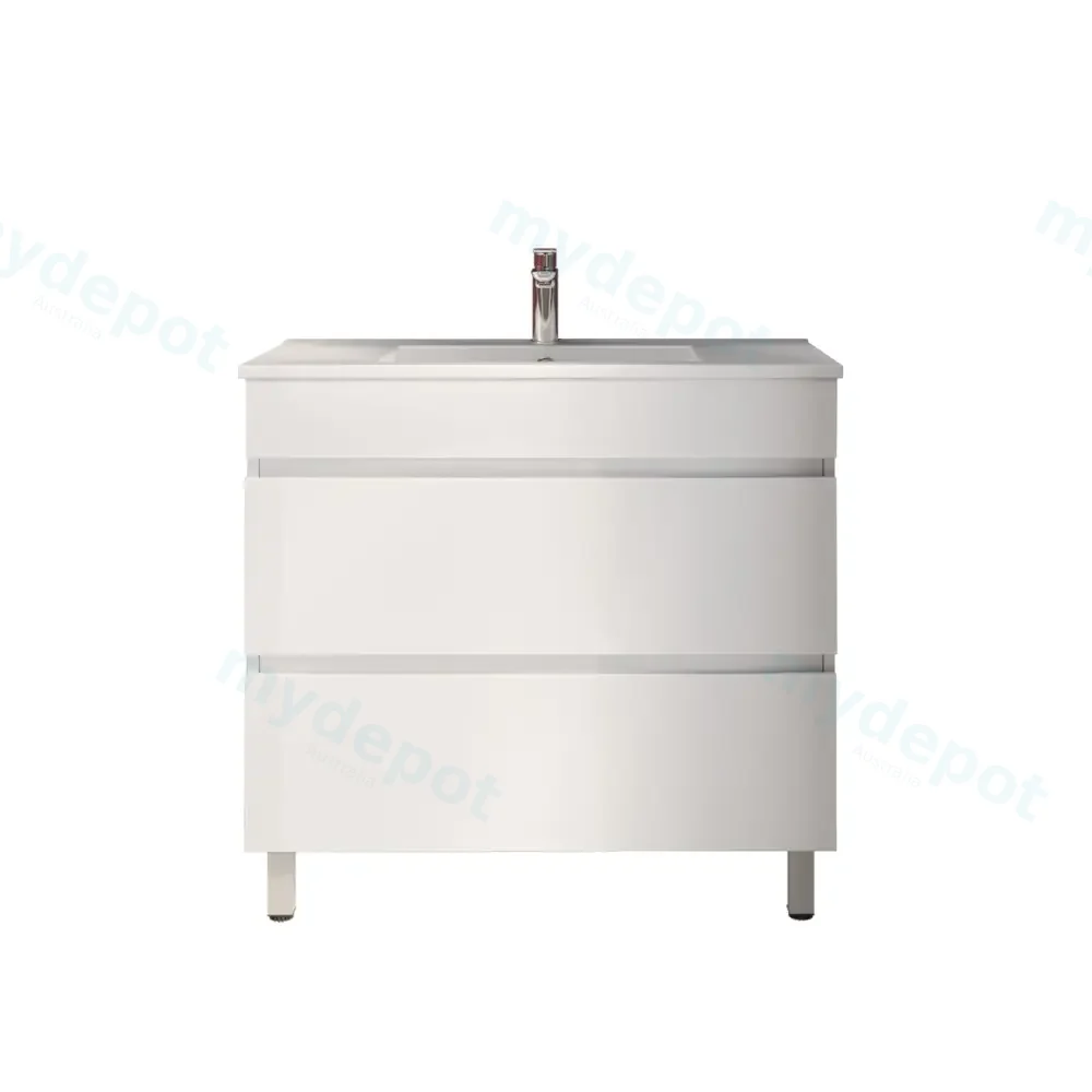 900Lx830Hx450Dmm Matte White MDF Board with PVC Vacuum Filmed 2/DW Freestanding Vanity view 4