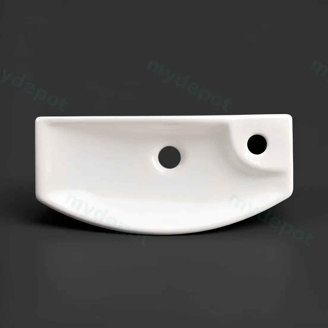 460x210x110mm Rectangle Gloss White Ceramic Above Counter Wall Hung Basin Non-overflow view 4