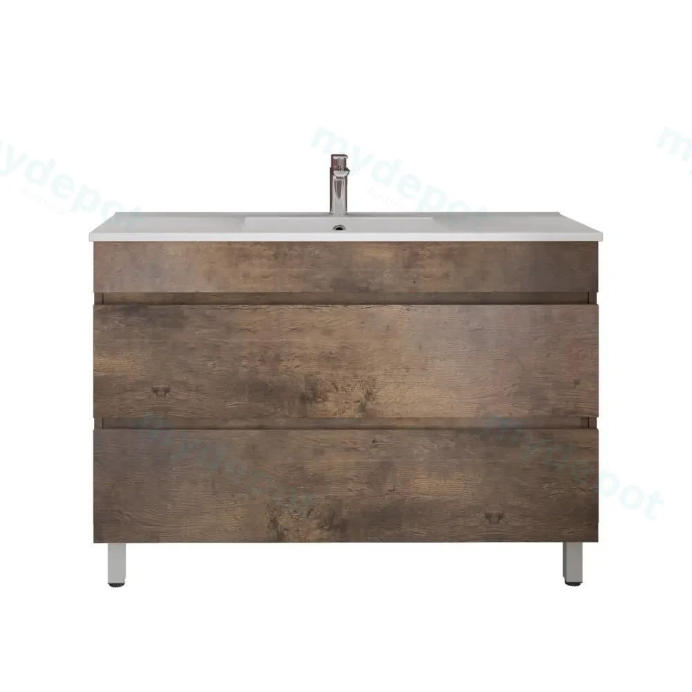 1200mm Dark Oak MDF 2 Drawers Freestanding Bathroom Vanity Cabinet Only view 3