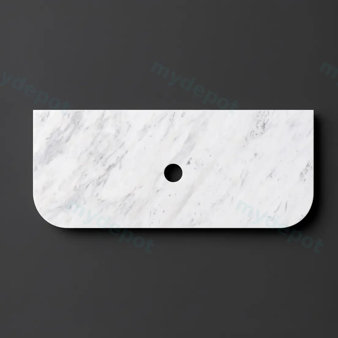 1505X505X18mm Carrara White Marble Curve Stone Top view 2