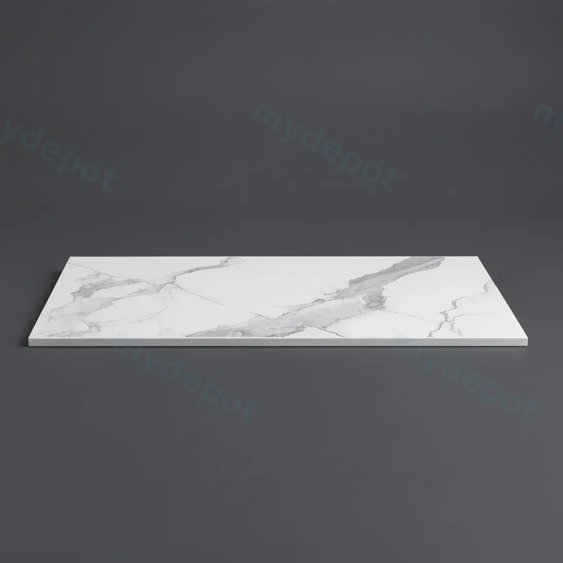 750mm White Marble Look Sintered Stone Top Matte Finish Benchtop view 2