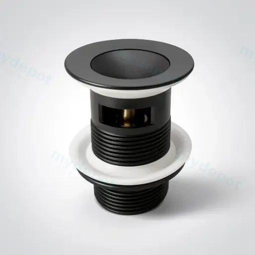 Nana Matte Black Pop Up Waste 32/40mm With Overflow Solid Brass Plug Waste