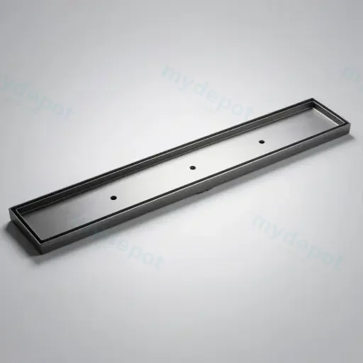 1000*100*21mm Electroplated Gun Metal Tile Insert Drain Centre Outlet 80mm