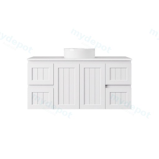 1190*455*560mm Matte White Archill Federation Wall Hung Ensuite PVC Cabinet
