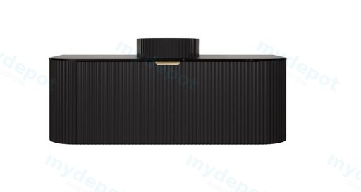 1190X455X470mm Matte Black Agena Modern Fluted Wall Hung Vanity PVC Cabinet