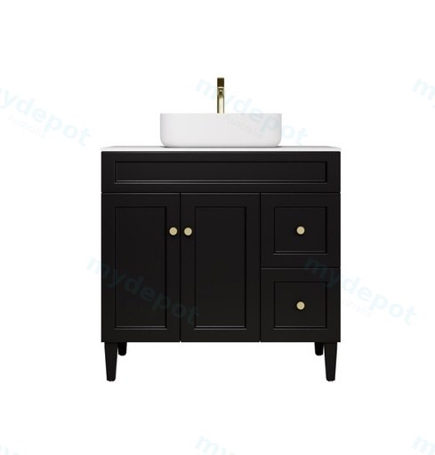 1190X455X860 Matte Black Harold Federation Free Standing PVC Cabinet,Right Hand Drawers
