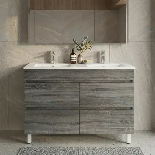 1200mm Dark Grey MDF 4 Drawers Freestanding Bathroom Vanity Cabinet Only