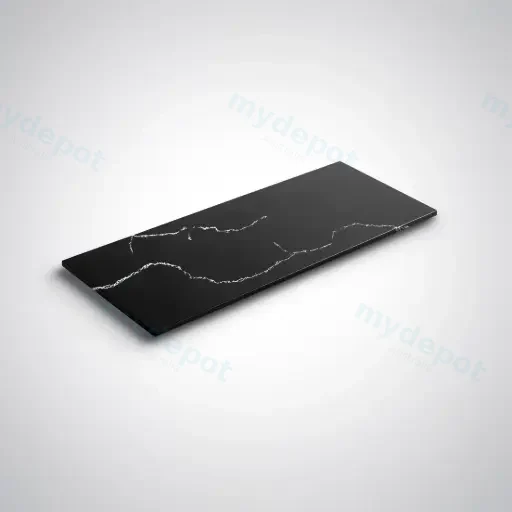 1205X465X12mm Calacatta Night Solid Surface Stone Top Solid Surface Plain Slab For Custom Hole Cutting