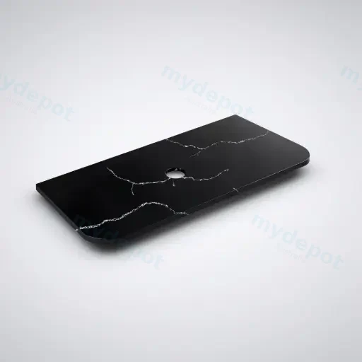 1205X505X12mm Calacatta Night Solid Surface Curve Stone Top