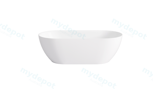 1300*700*550mm Gloss White Ellips Slim Acrylic Free Standing Bathtub No Overflow Chrome Waste And Pipe Inlcuded