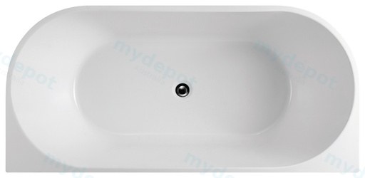 1400X730X600mm Gloss White Dover Back To Wall Free Standing Bath None Overflow 40mm Waste+Pipe Supplied