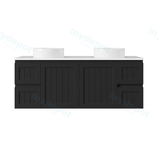 1490*455*560mm Matte Black Archill Federation Wall Hung Ensuite PVC Cabinet